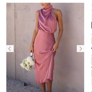 Mock neck midi dress